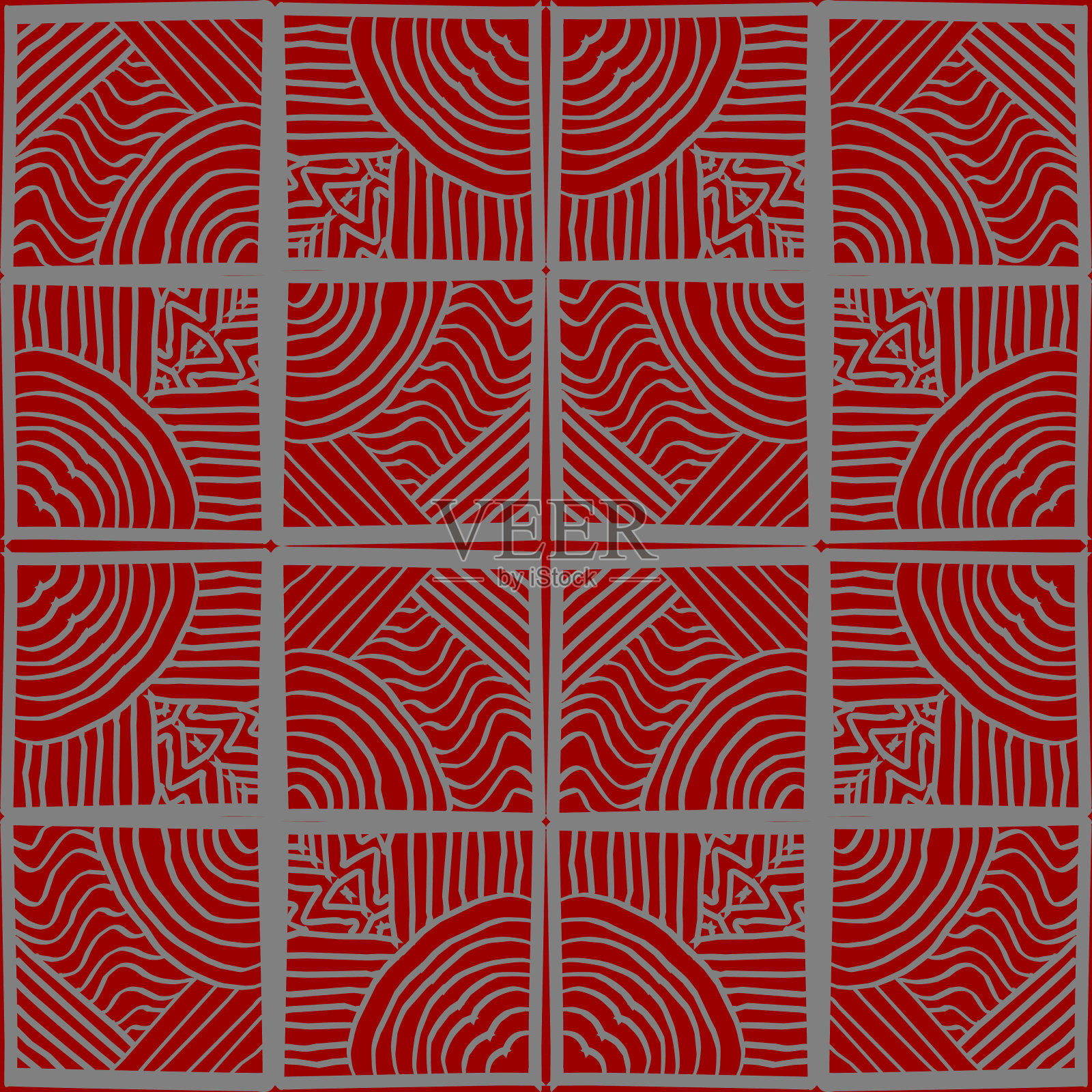 手绘矢量图案与彩色创意不同寻常的条纹线无缝绘制。瓷砖格式装饰民族现代艺术风格的时尚印花纺织品。插画图片素材