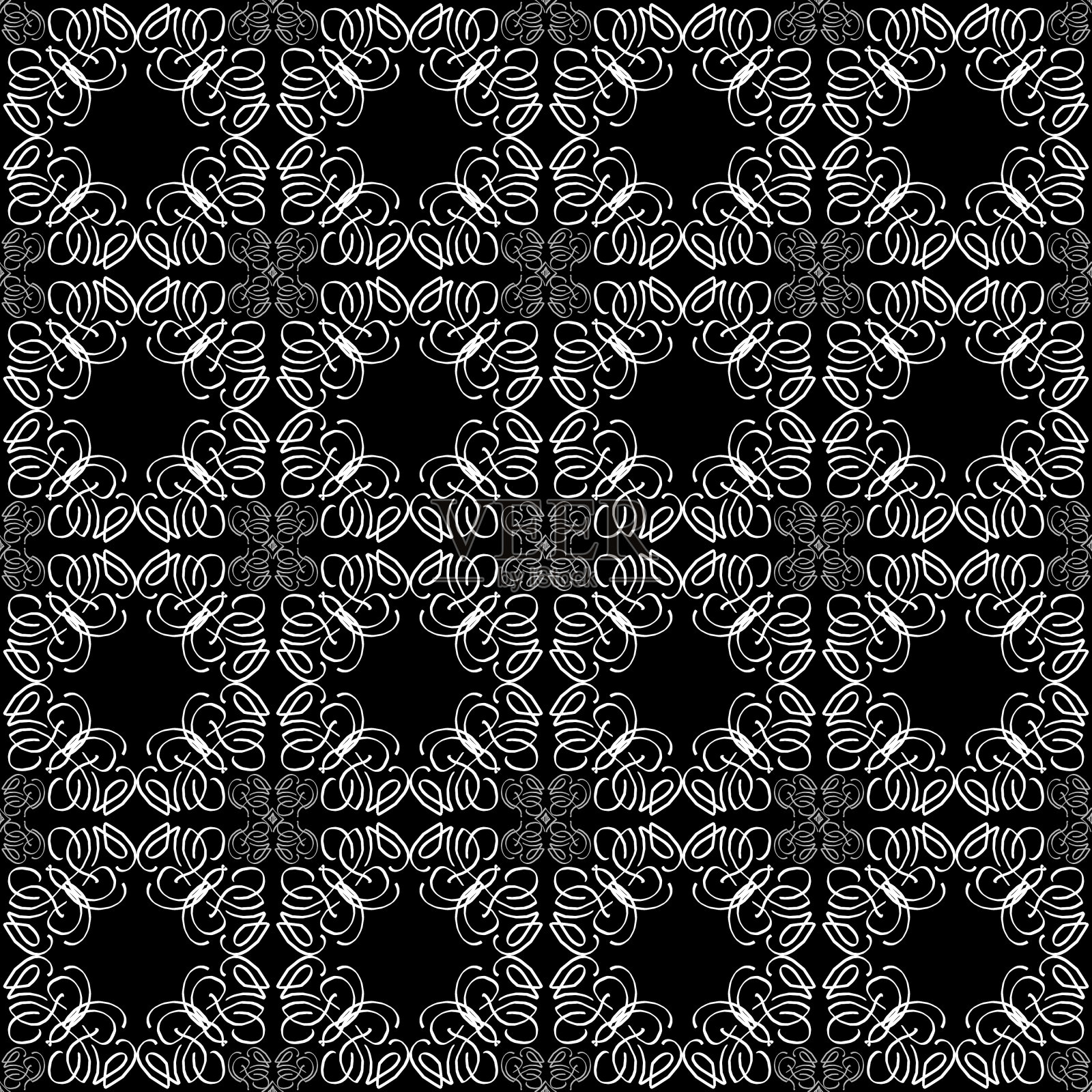 无缝几何纹理，花卉点缀。装饰方形背景手绘印度尼西亚部落装饰。矢量插图。适合纺织品设计、面料设计和室内设计。插画图片素材