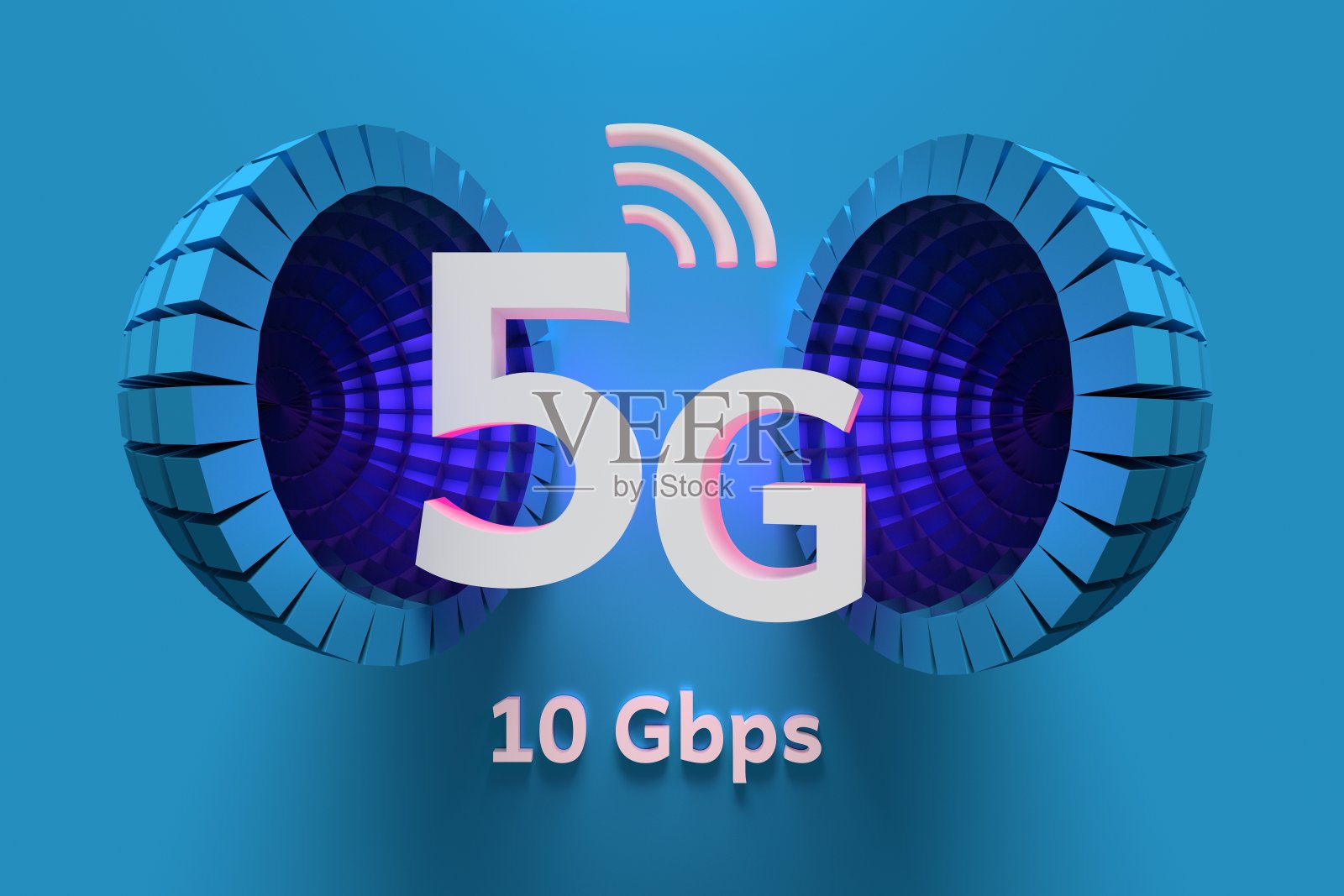 蓝色的5g技术照片摄影图片