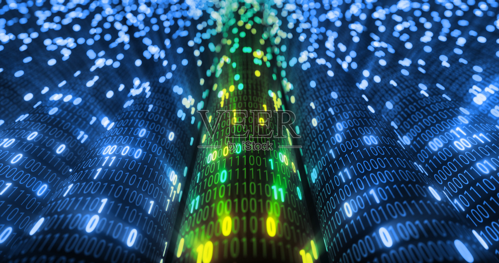 未来的数据流，数字流。动态模式与功率射线和光。数据传输。信息的概念。技术背景。3 d呈现“n照片摄影图片