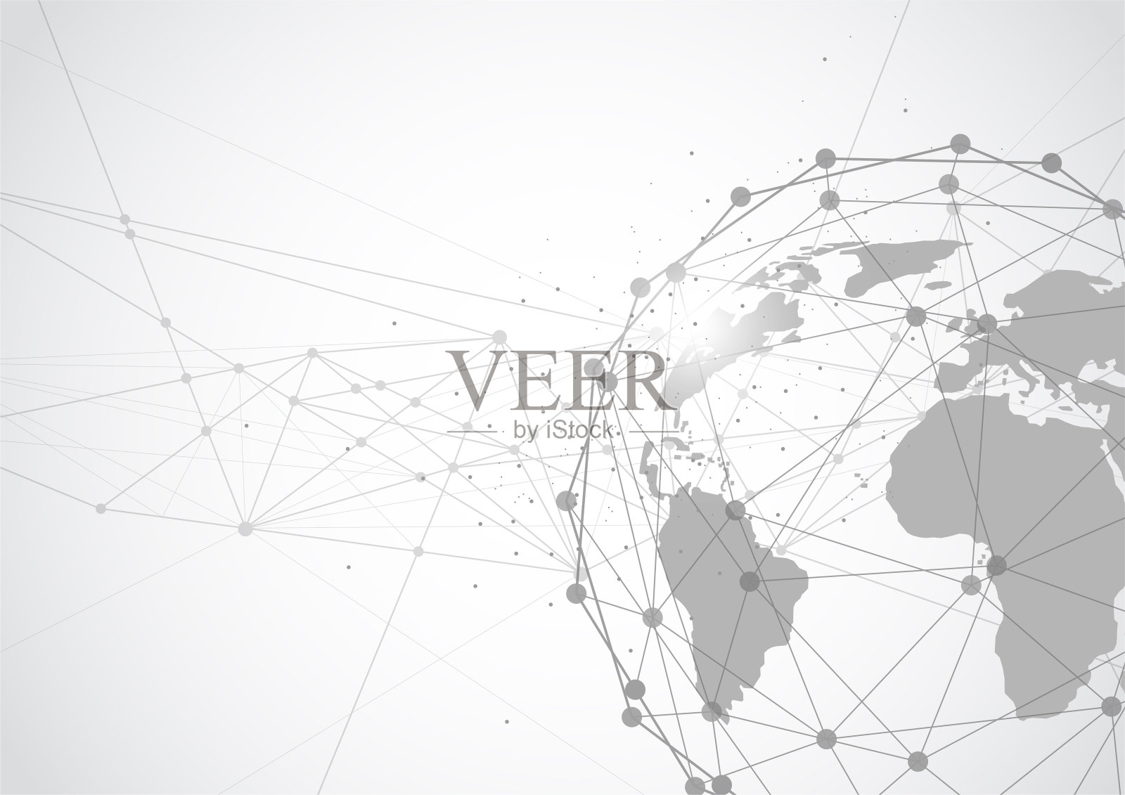 全球网络连接。世界地图的点和线组成概念的全球业务。矢量图插画图片素材