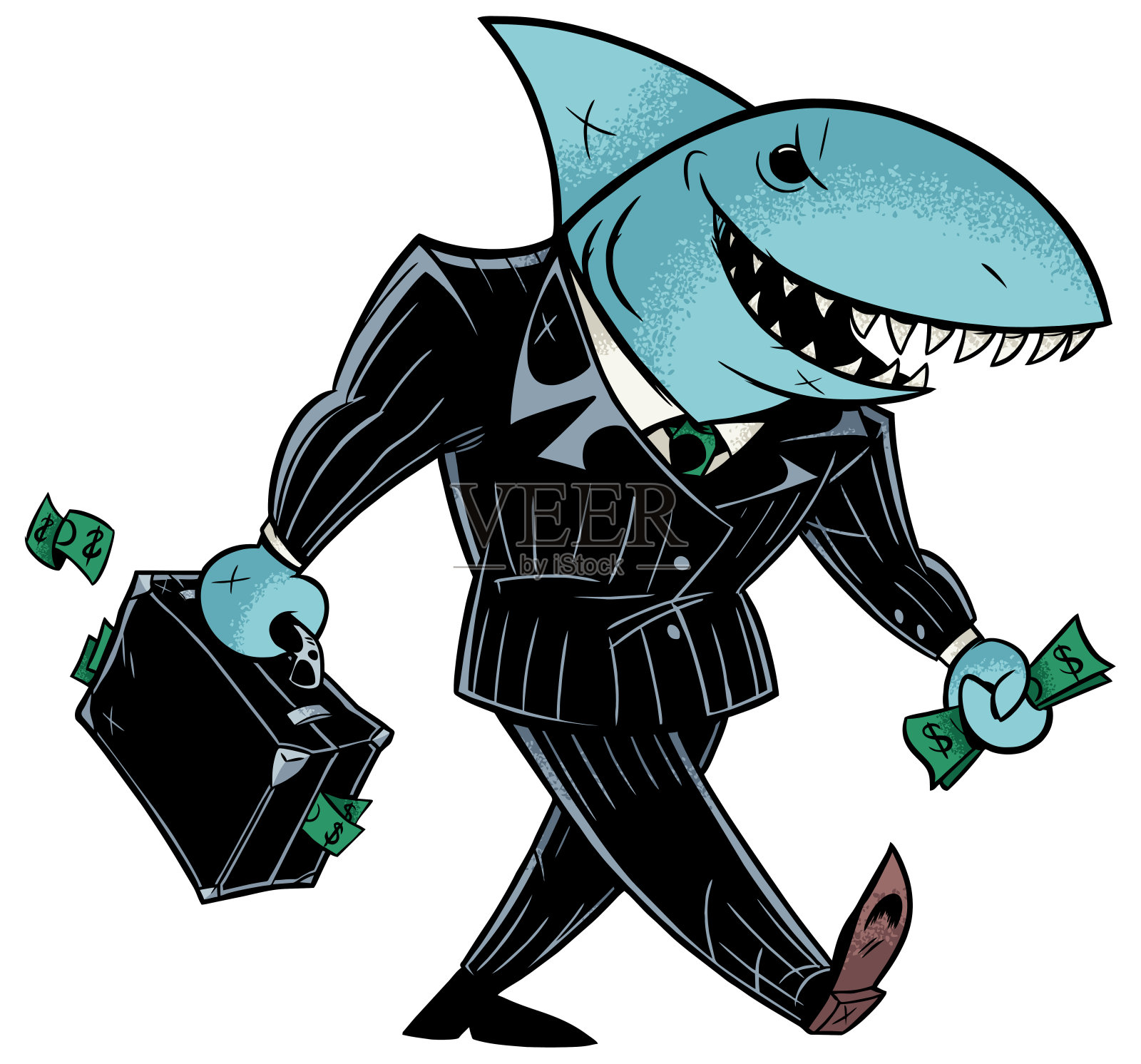 商业达人深色西装插画图片素材