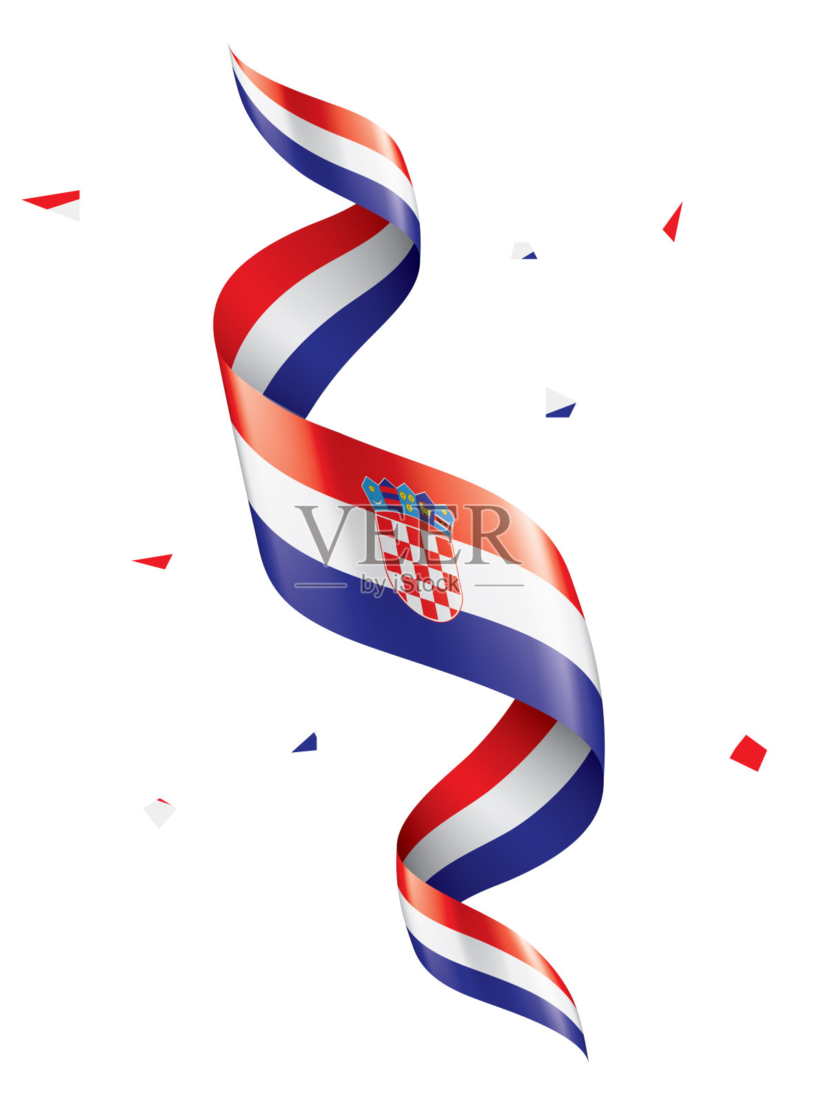 克罗地亚国旗，白色背景上的矢量插图插画图片素材