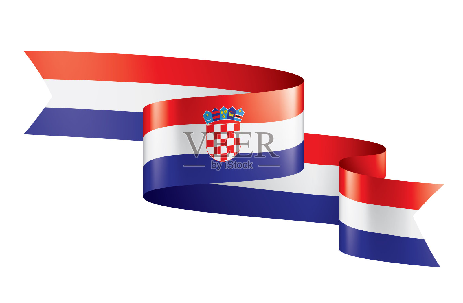 克罗地亚国旗，白色背景上的矢量插图插画图片素材