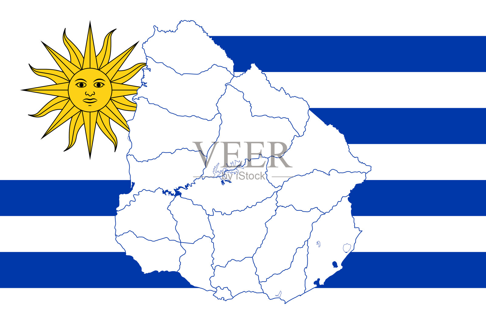乌拉圭的地图插画图片素材