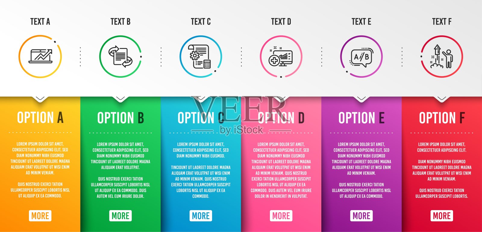 医疗分析，设置蓝图和Ab测试图标集。销售图表，市场营销和烟花标志。向量插画图片素材