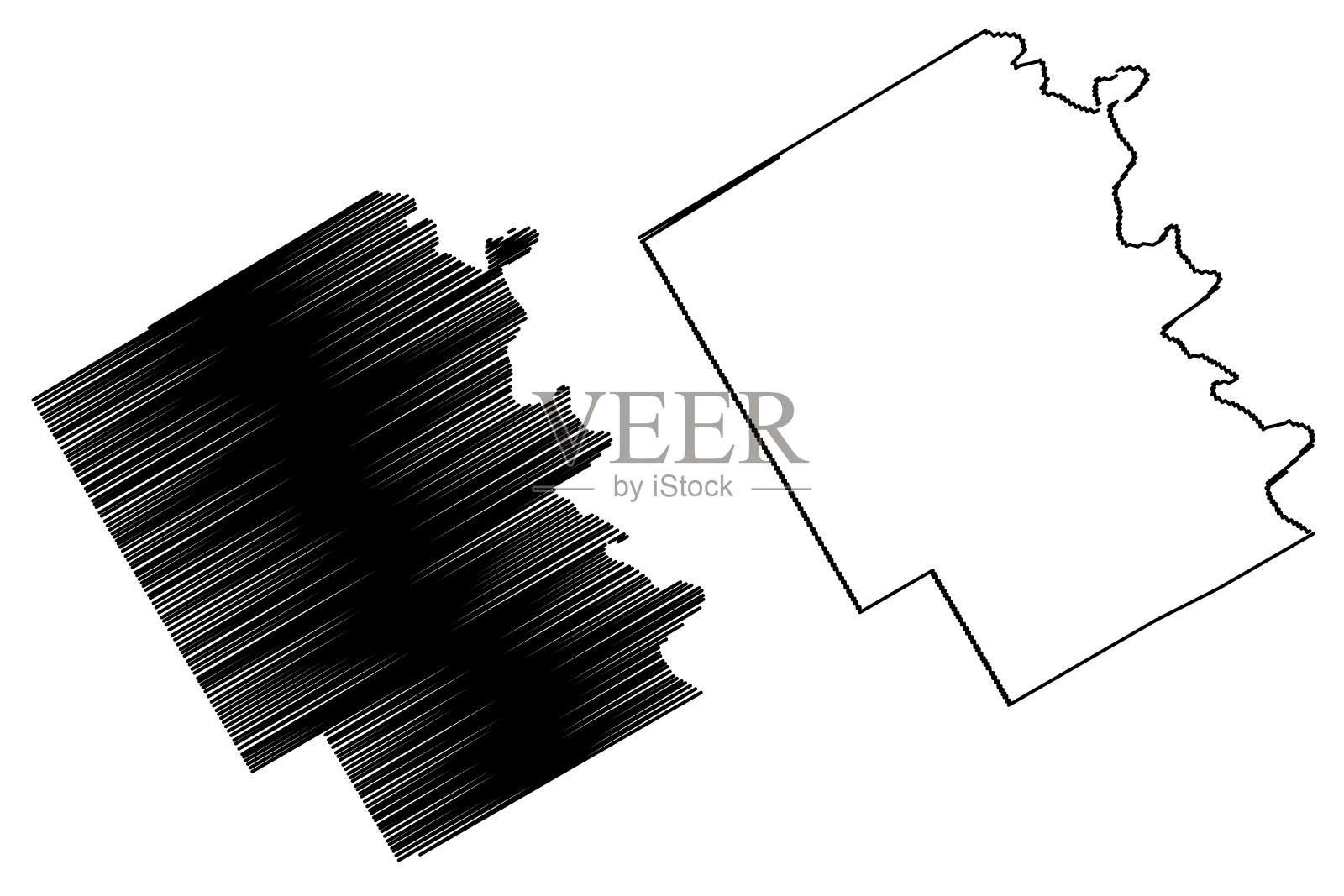 博斯克县，德克萨斯州地图向量插画图片素材