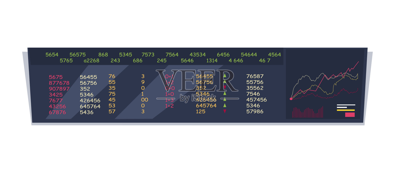 证券交易所指数监测概念向量插画图片素材