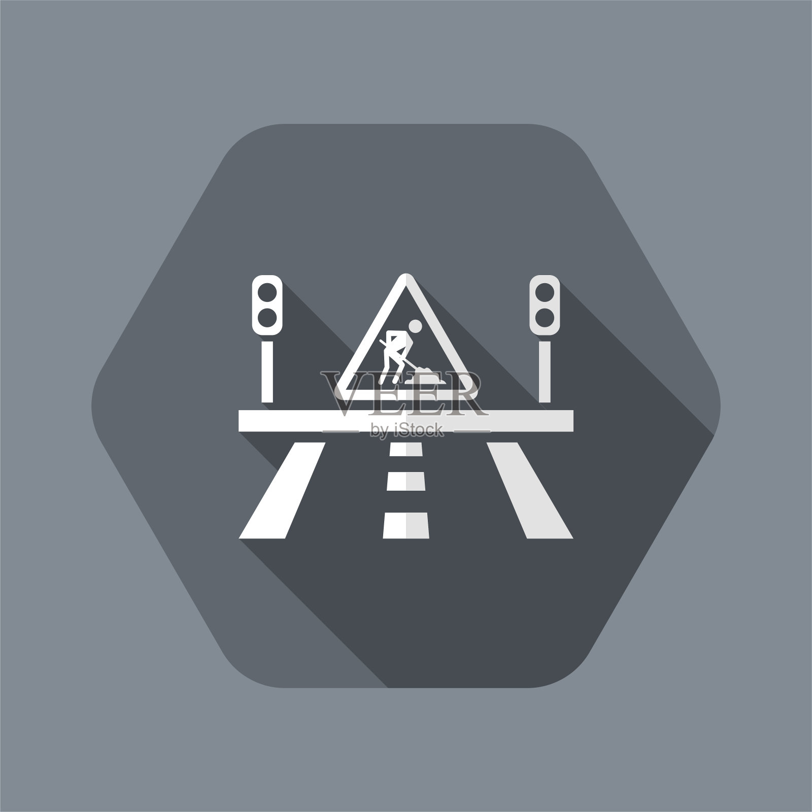 矢量插图的单个孤立的工作进展图标插画图片素材