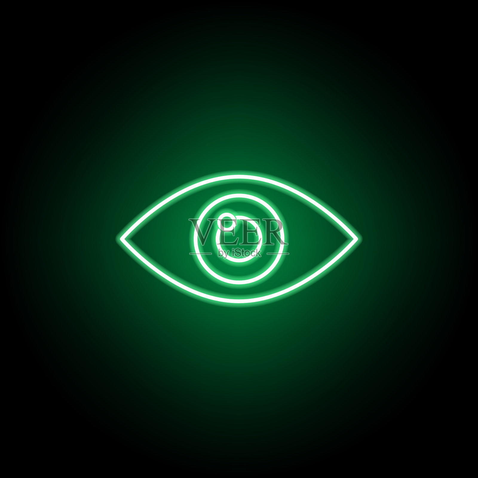 医疗，霓虹风格的眼睛图标。医学元素插图。标志和符号图标可以用于网页，标志，移动应用程序，UI, UX插画图片素材