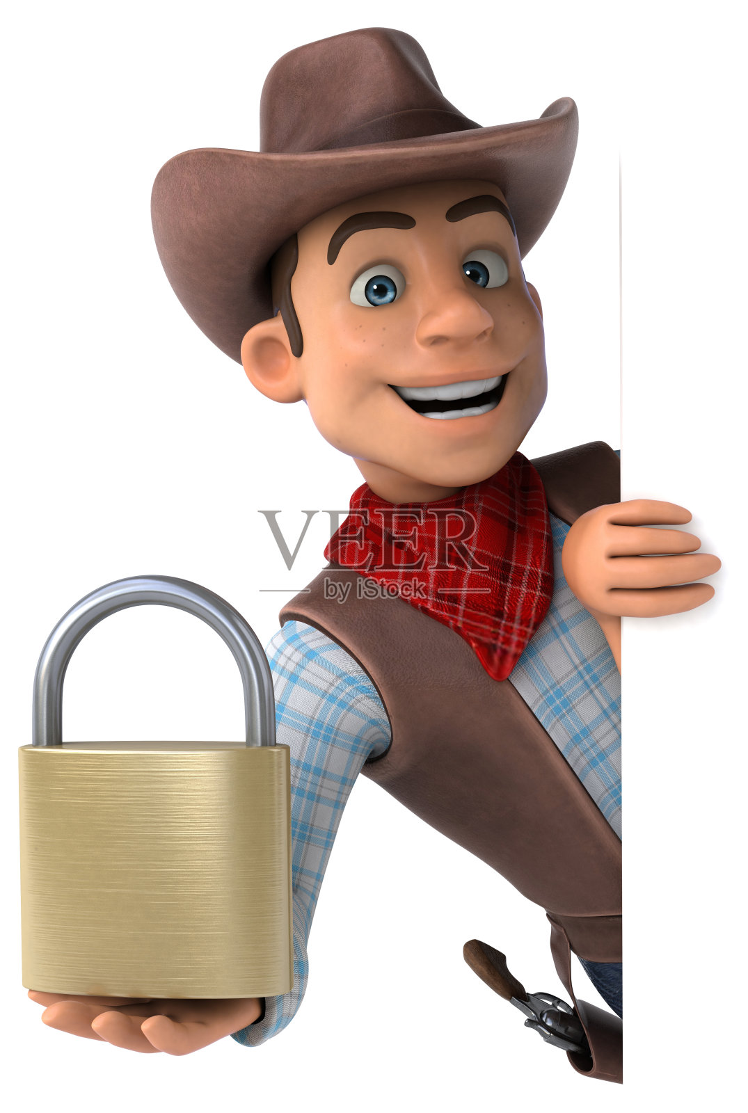 有趣的牛仔- 3D插图照片摄影图片