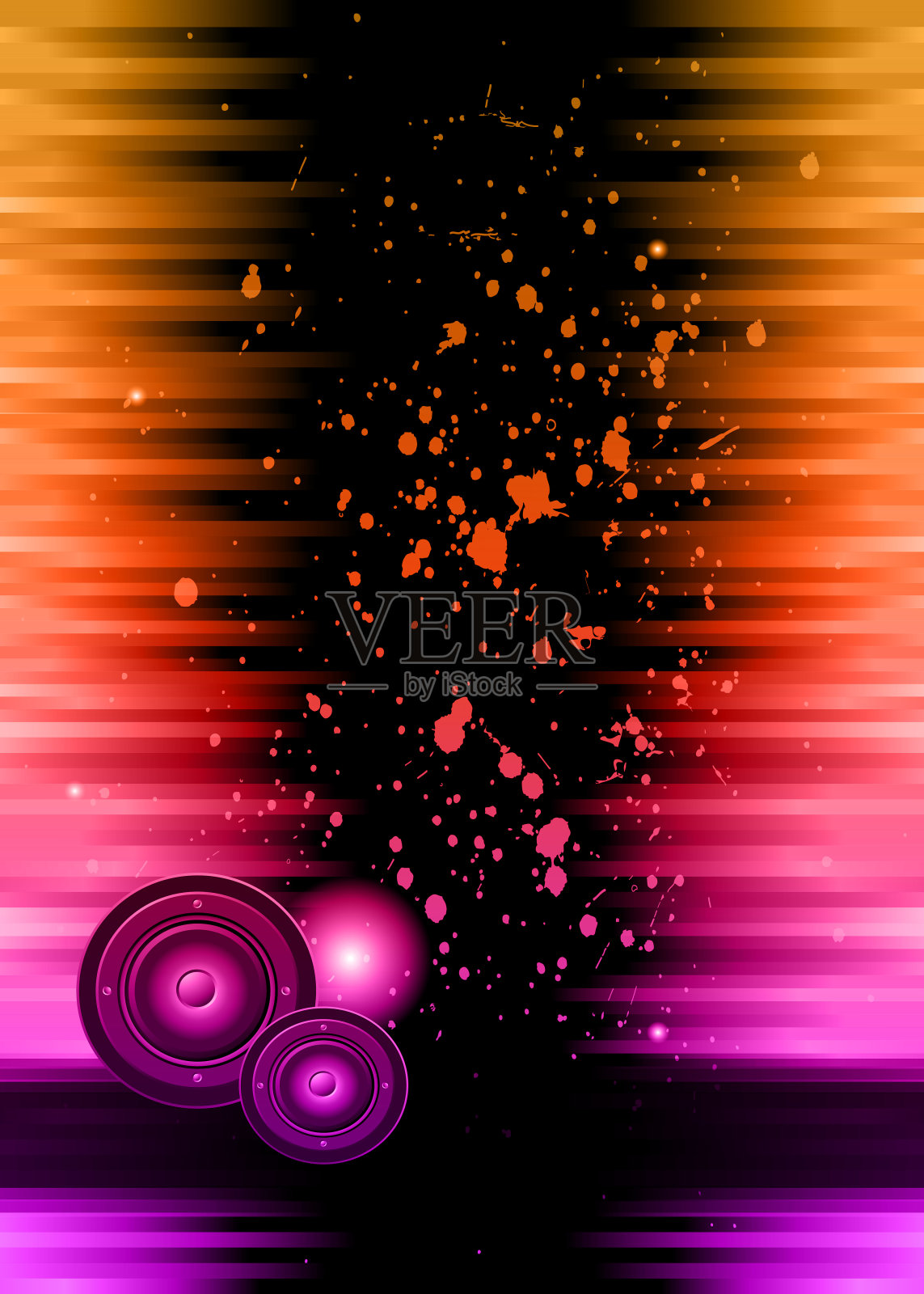 迪斯科俱乐部与丰富多彩的元素剥皮。理想的海报和音乐背景。插画图片素材