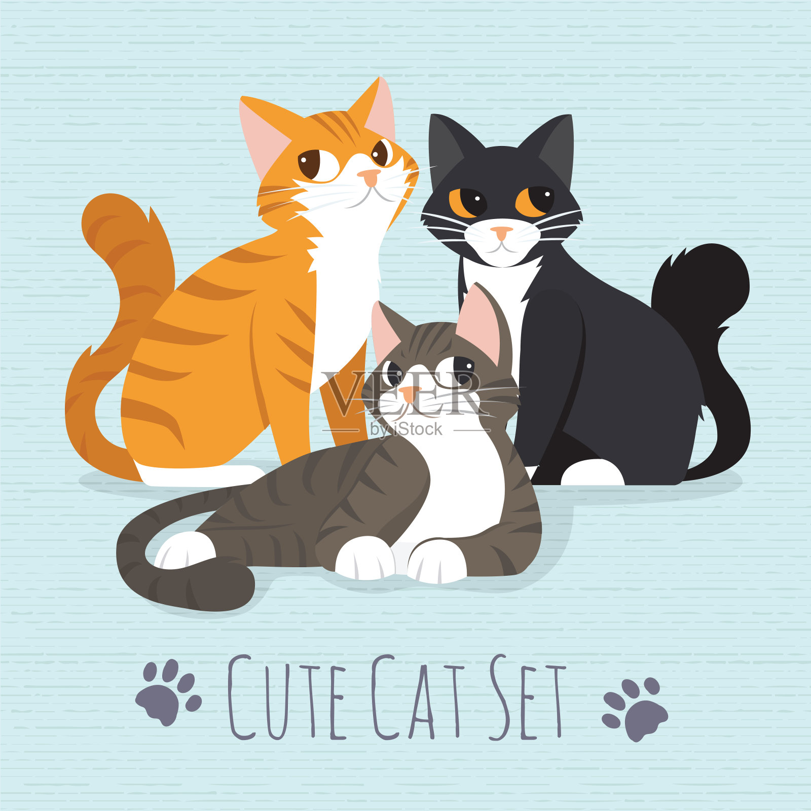 可爱的凯蒂猫插画图片素材