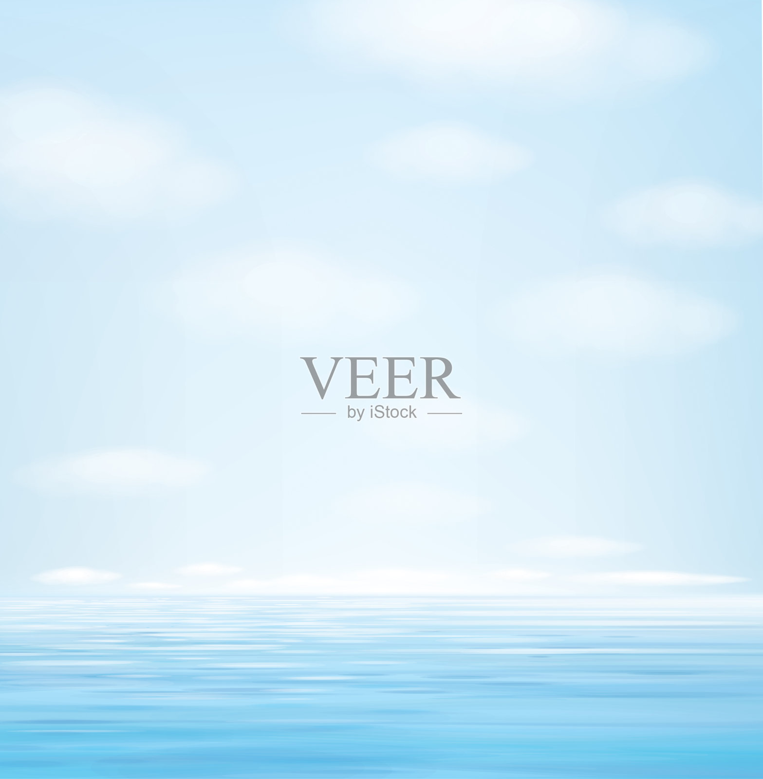 矢量蓝色海景背景。插画图片素材