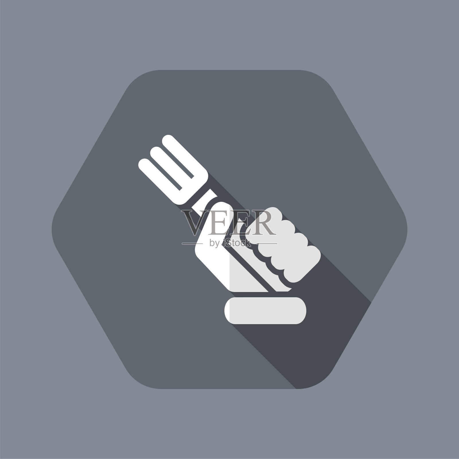 手持叉子插画图片素材