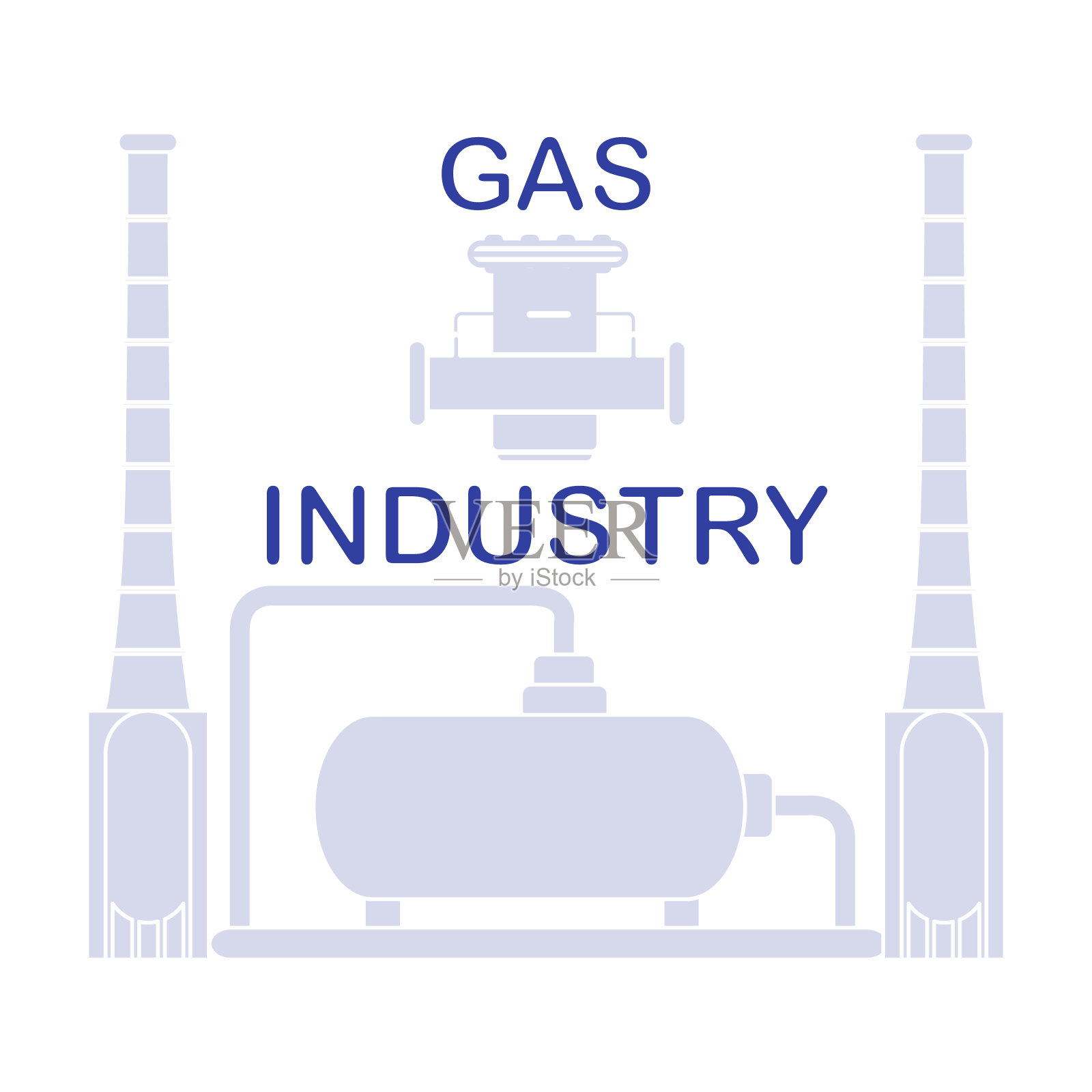 天然气加工厂。天然气过滤器。插画图片素材
