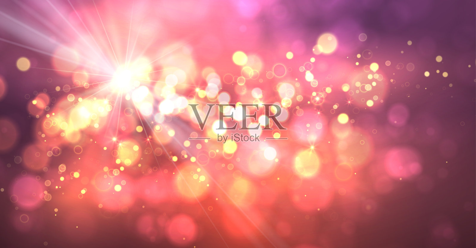 幻背景与散景和星星。软抽象。插画图片素材