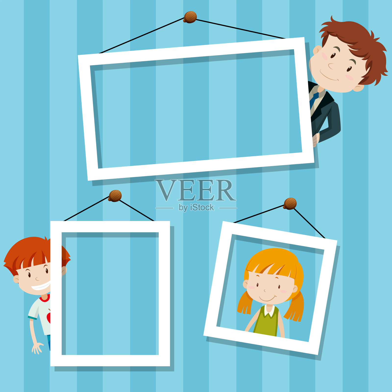 家庭框架背景场景插画图片素材