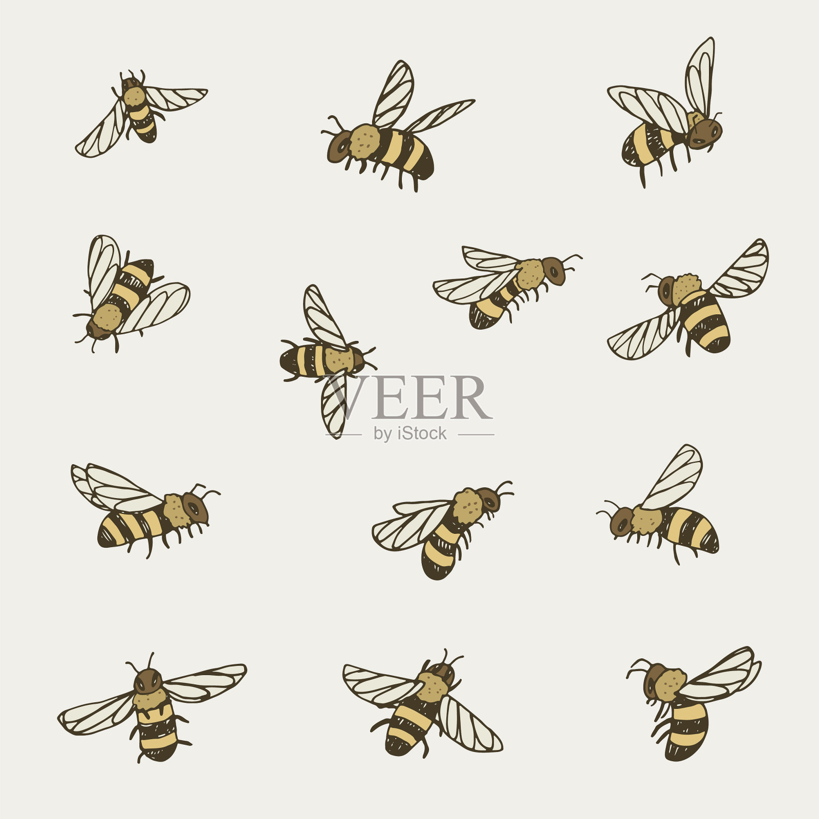 蜜蜂集设计元素图片