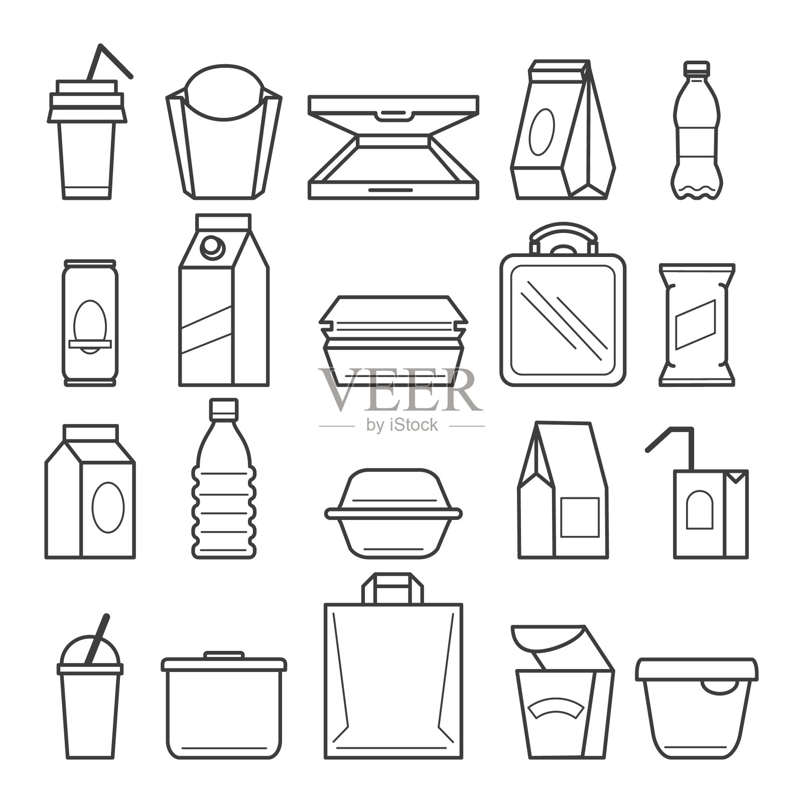 快餐包装图标插画图片素材