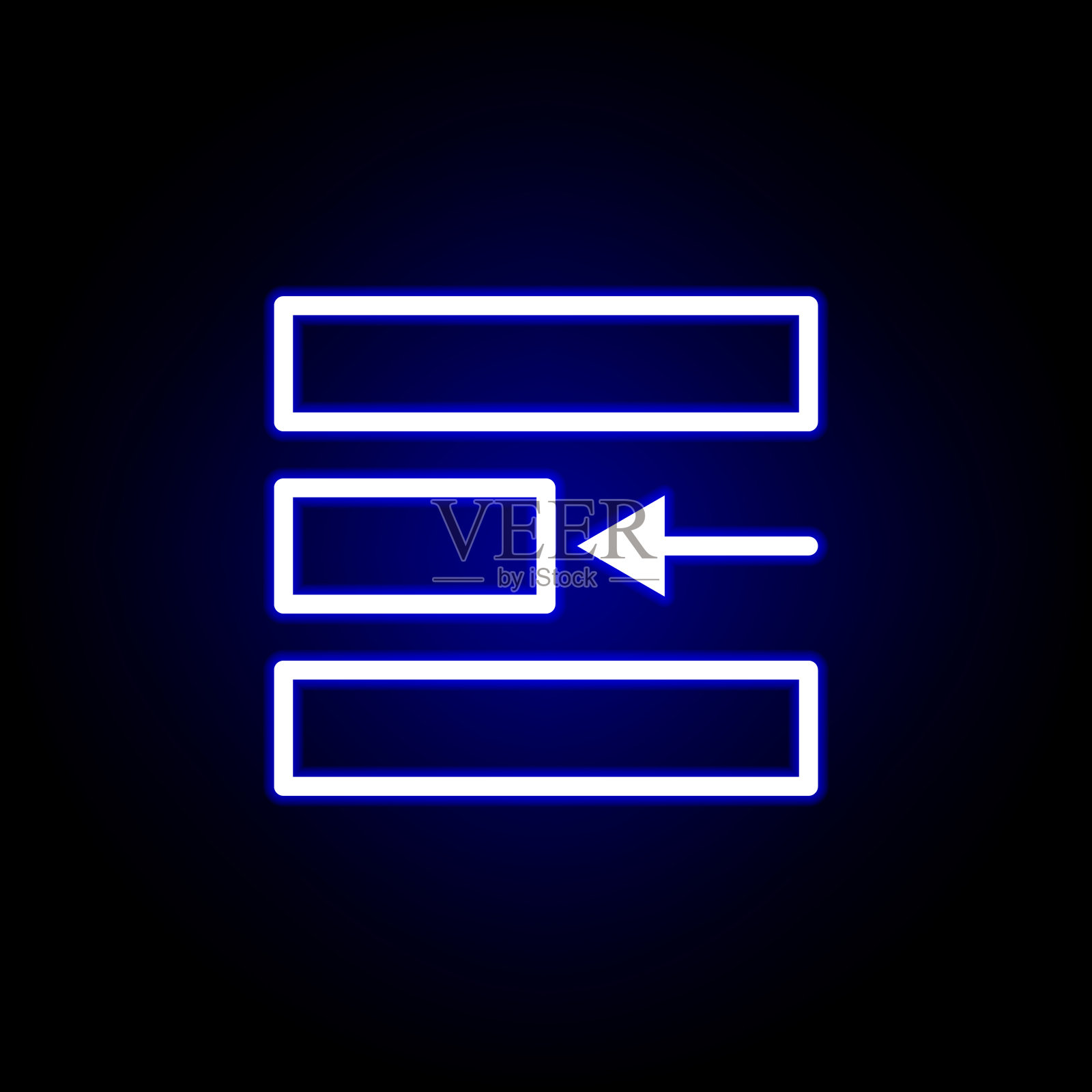 左对齐图标在霓虹灯风格。可以用于网页，logo，手机应用，UI, UX插画图片素材