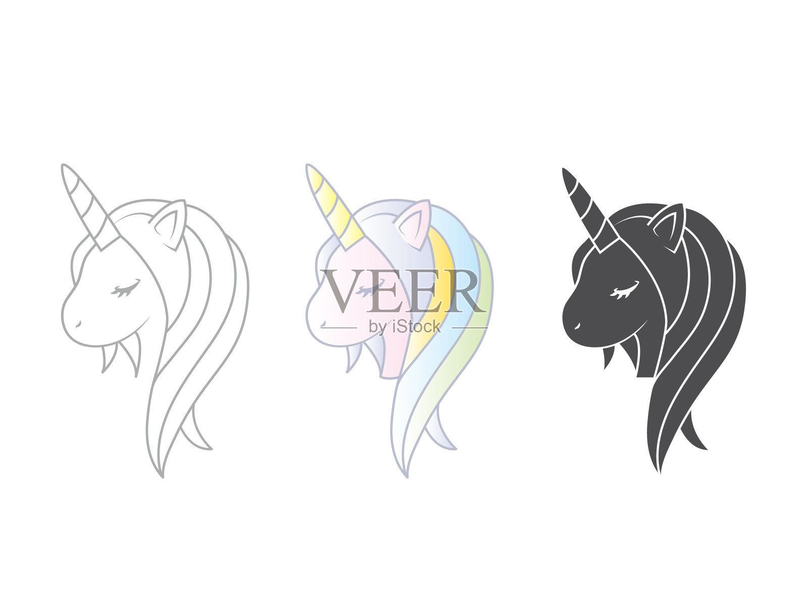 独角兽set1设计元素图片