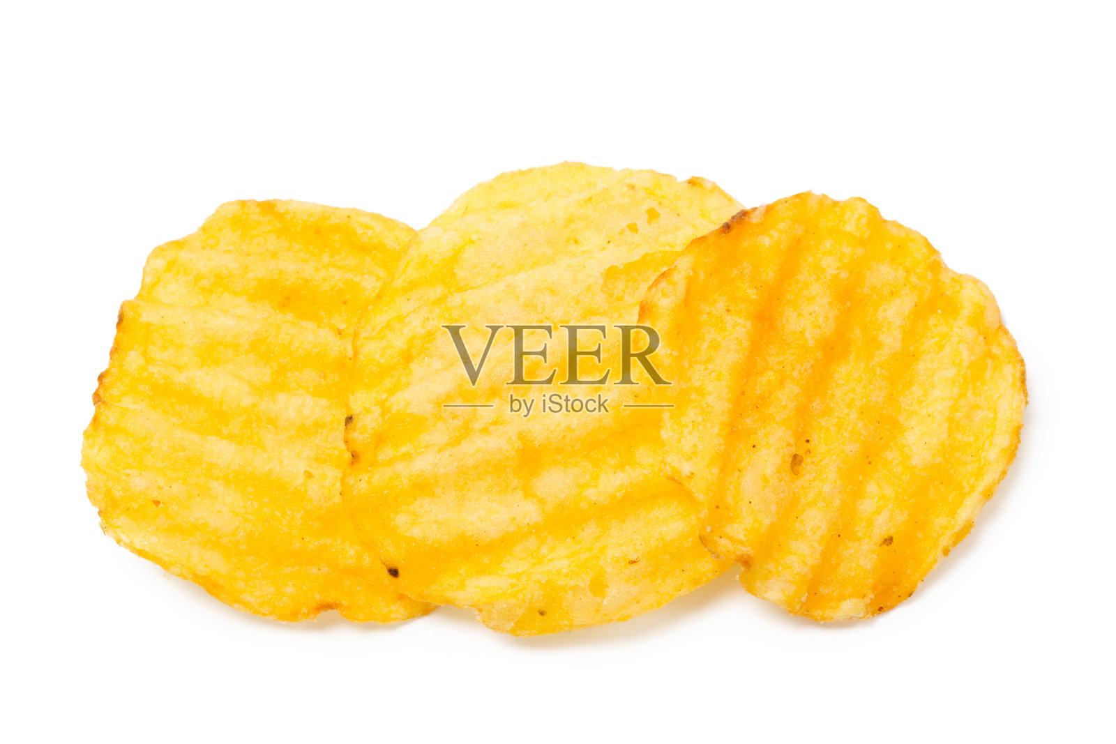 黄色薯片孤立在白色上照片摄影图片