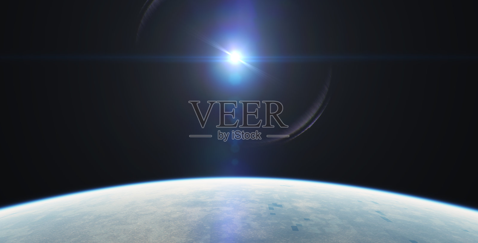 日出从行星轨道景观照片摄影图片