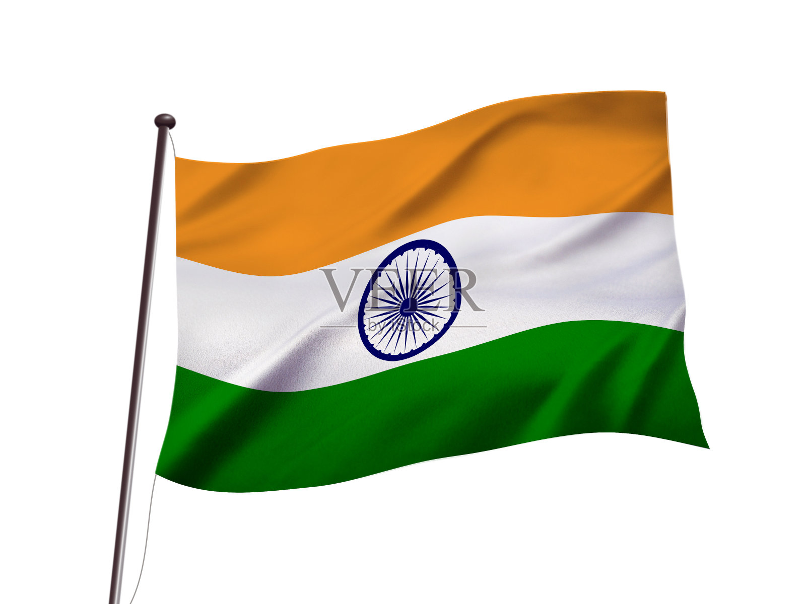 印度国旗在风中飘扬照片摄影图片