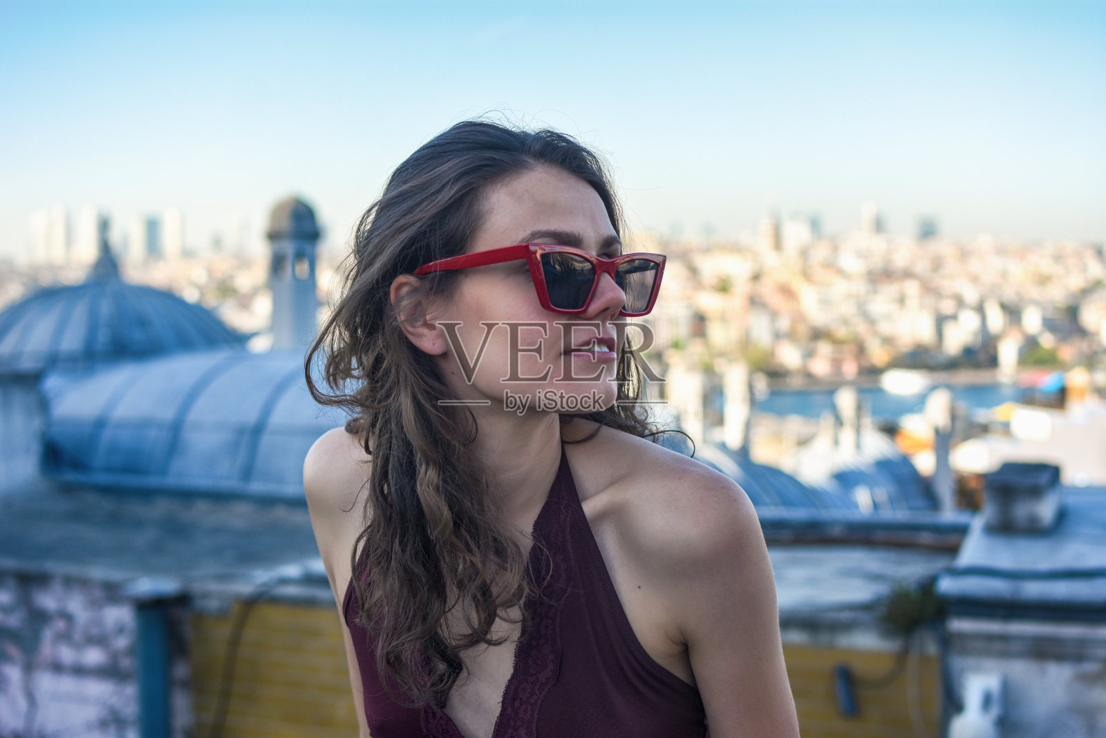 伊斯坦布尔的女游客照片摄影图片