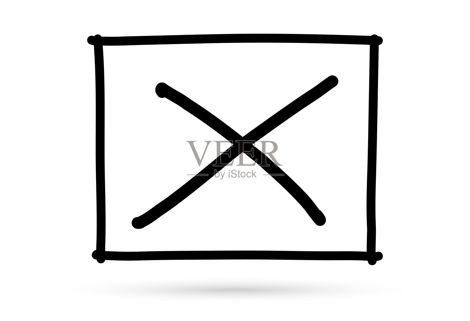 流行检查表符号x错误标记隔离设计元素图片