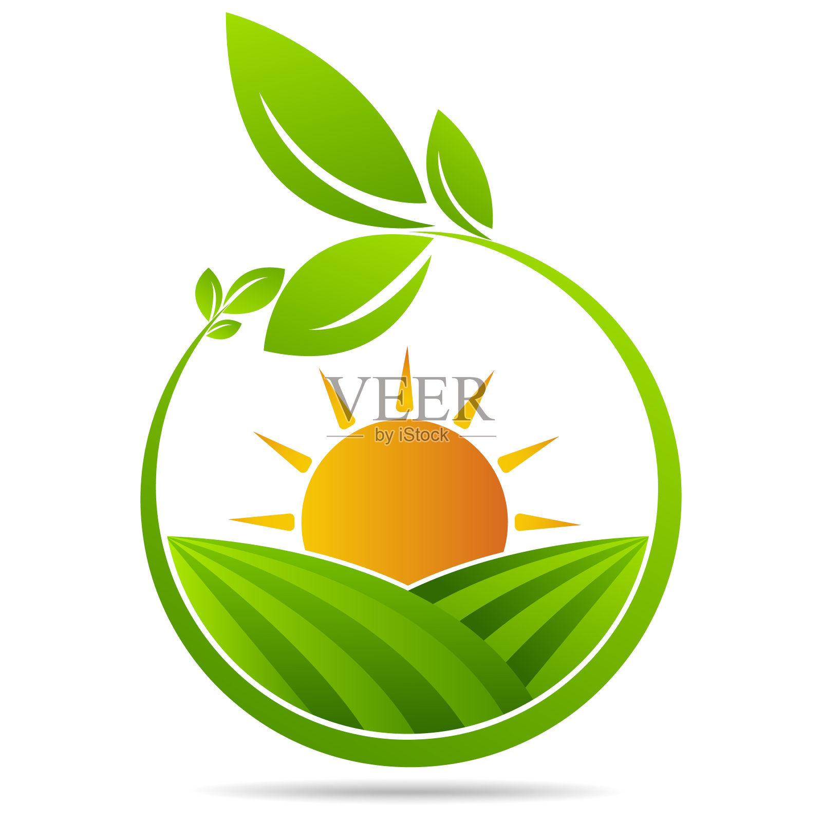 农场图标概念logo全矢量插画图片素材