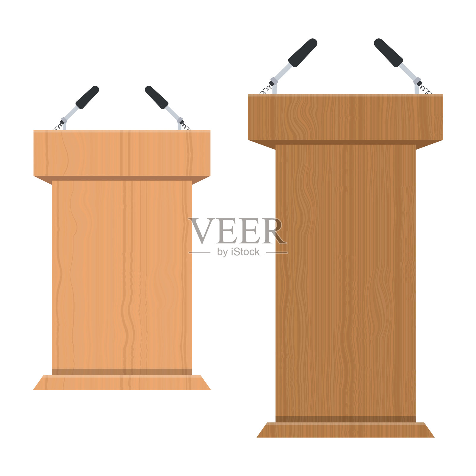 木制讲坛矢量设计插图孤立在白色的背景插画图片素材