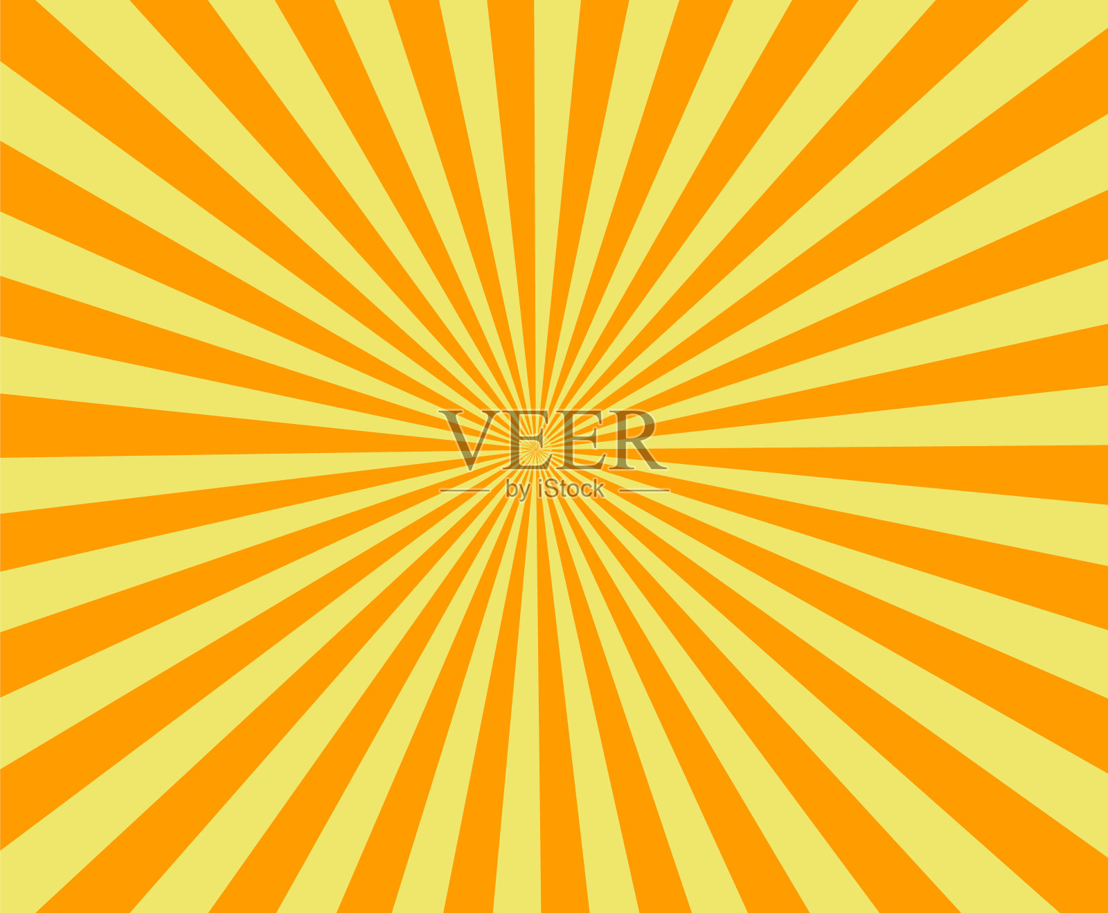 橙色背景光线。太阳射线。橙色和黄色的日出背景设计。插画图片素材