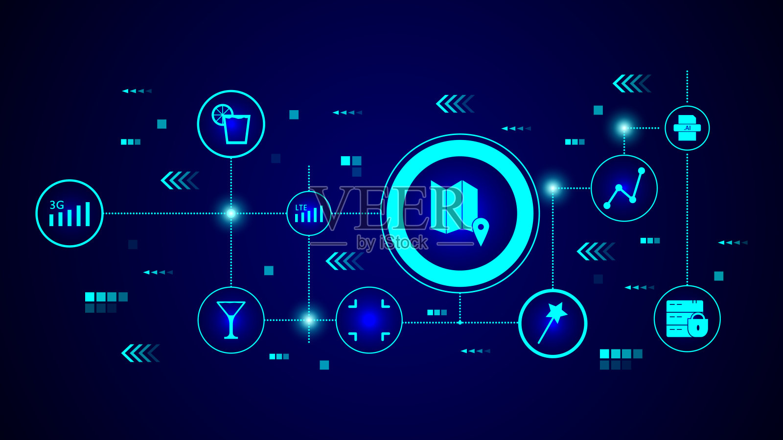 地图图标。从网络组插画图片素材