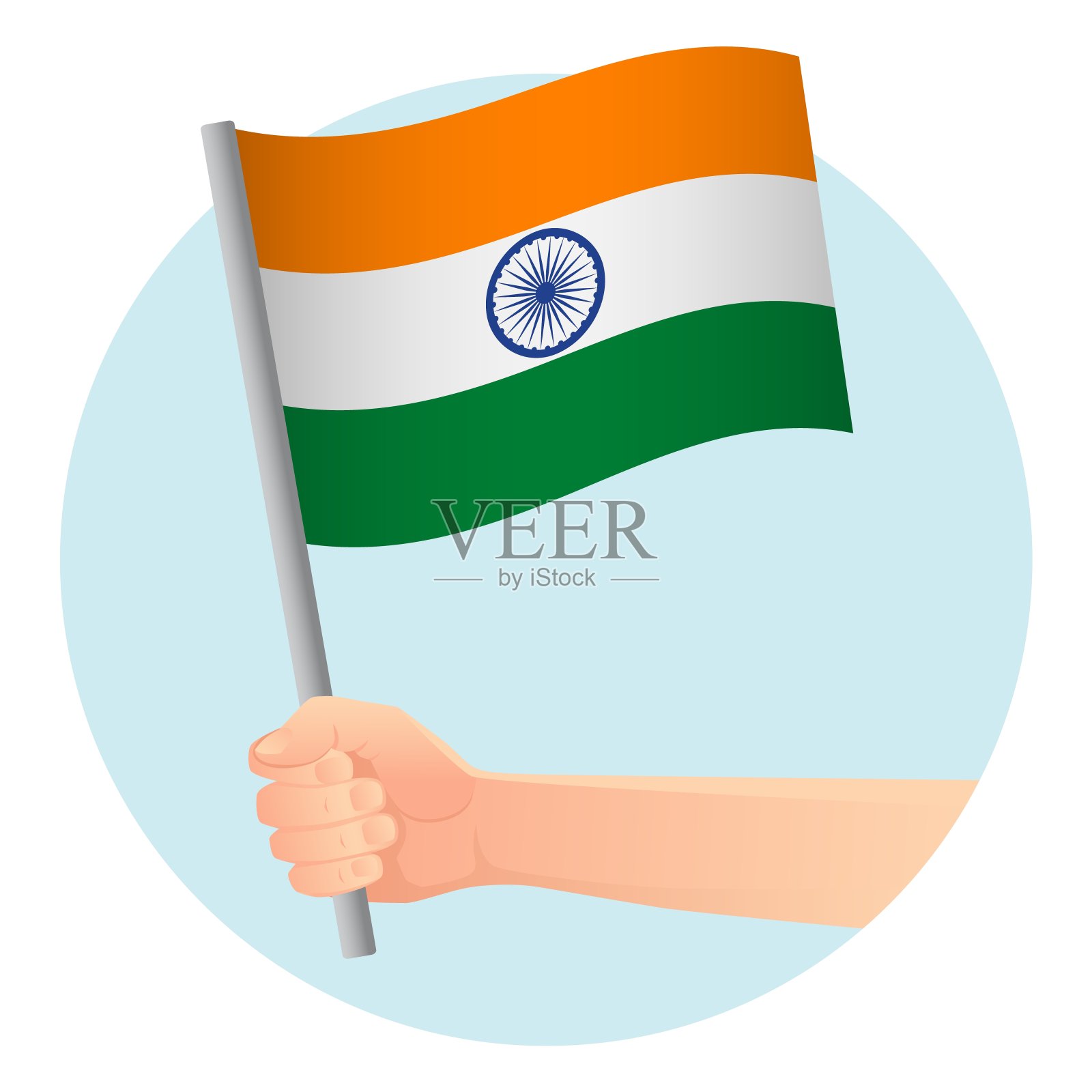 手里拿着国旗插画图片素材