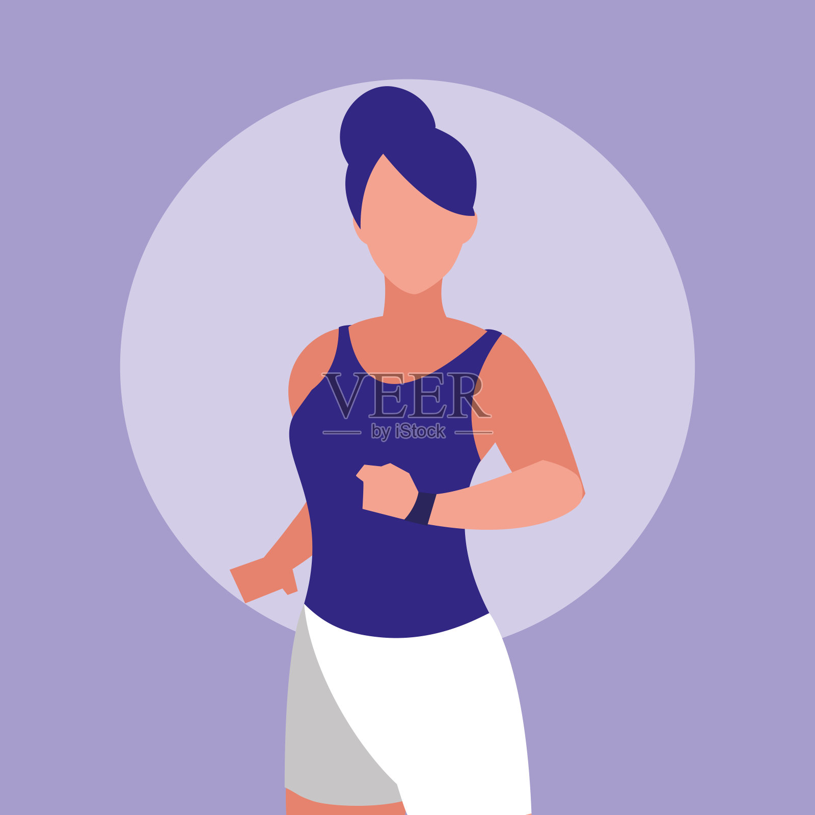 年轻的运动女子跑步的化身人物插画图片素材