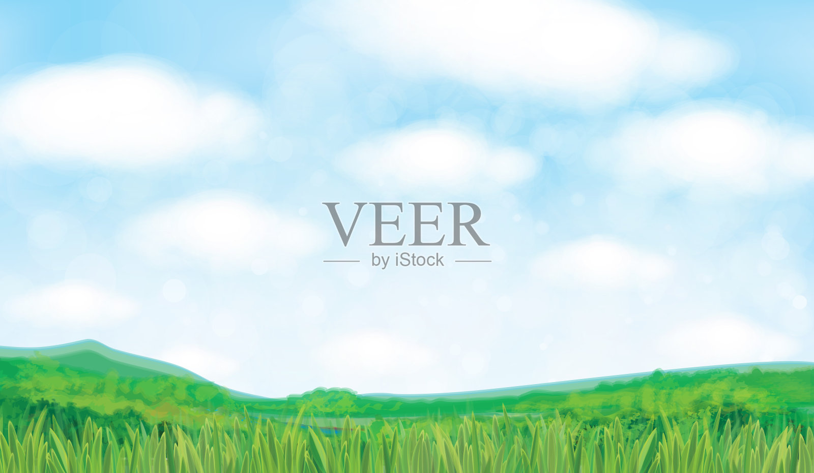 矢夏自然背景。插画图片素材