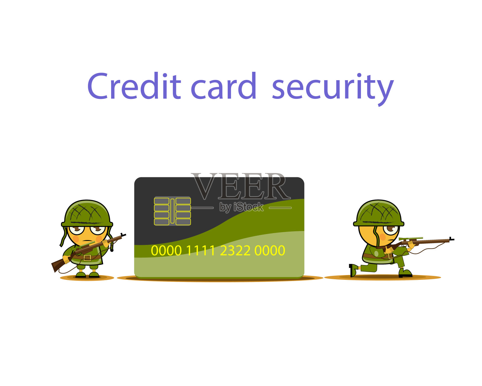 安全支付。用挂锁保护的安全信用卡。矢量插图。插画图片素材