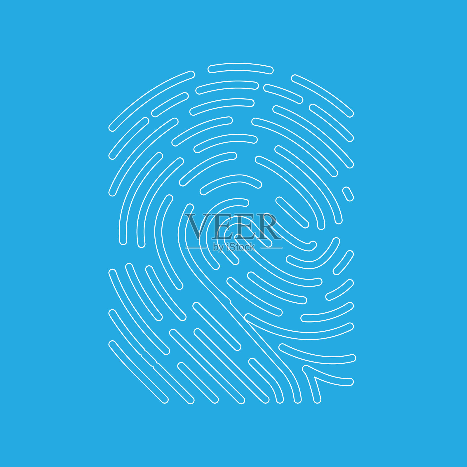 指纹扫描生物识别概念图标。矢量插图。插画图片素材