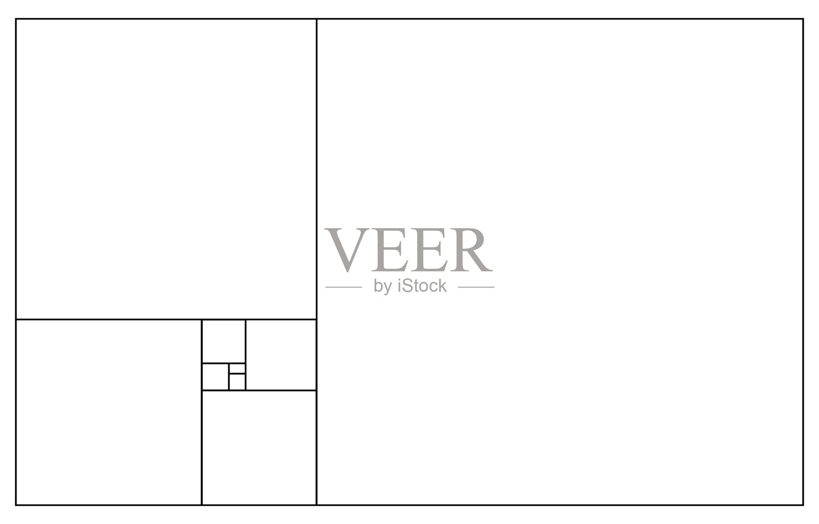 极简风格的设计。黄金比例。几何形状。黄金比例的圆圈。未来的设计。标志。矢量图标。抽象向量背景插画图片素材