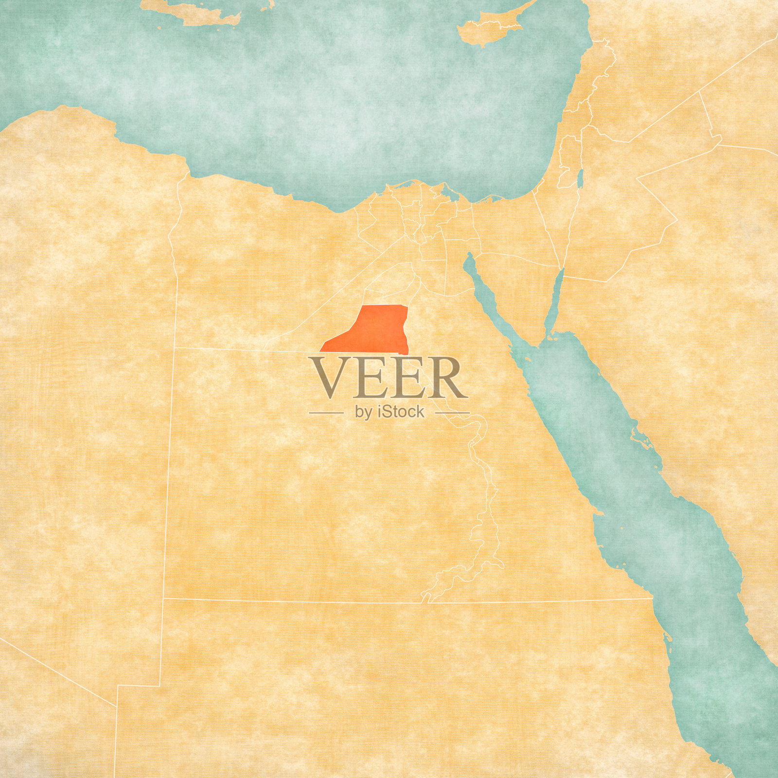 埃及地图 - 明亚省插画图片素材