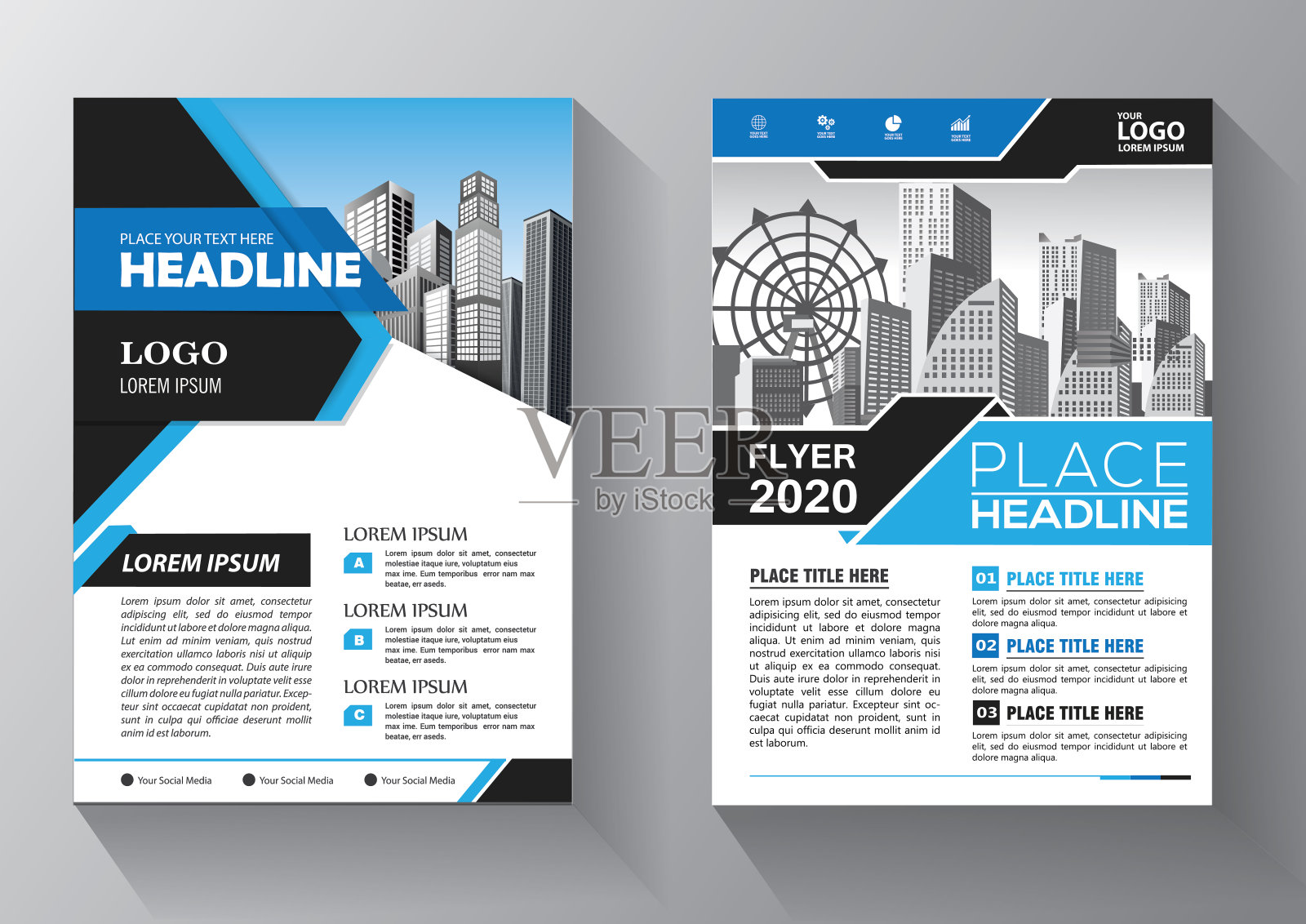 宣传册设计，封面现代布局，年度报告，海报，传单在A4彩色三角形，几何形状的技术，科学，市场与光背景设计模板素材