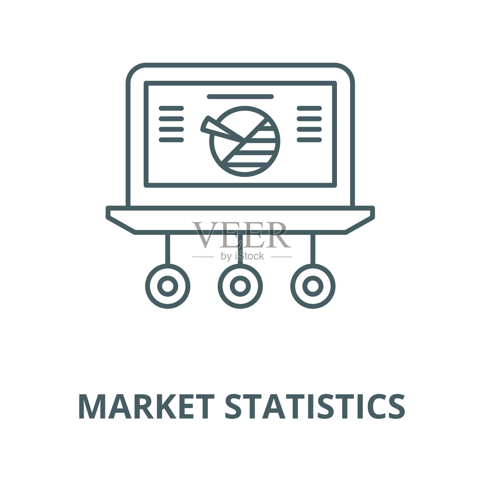 市场统计矢量线图标、线形概念、轮廓符号、符号插画图片素材