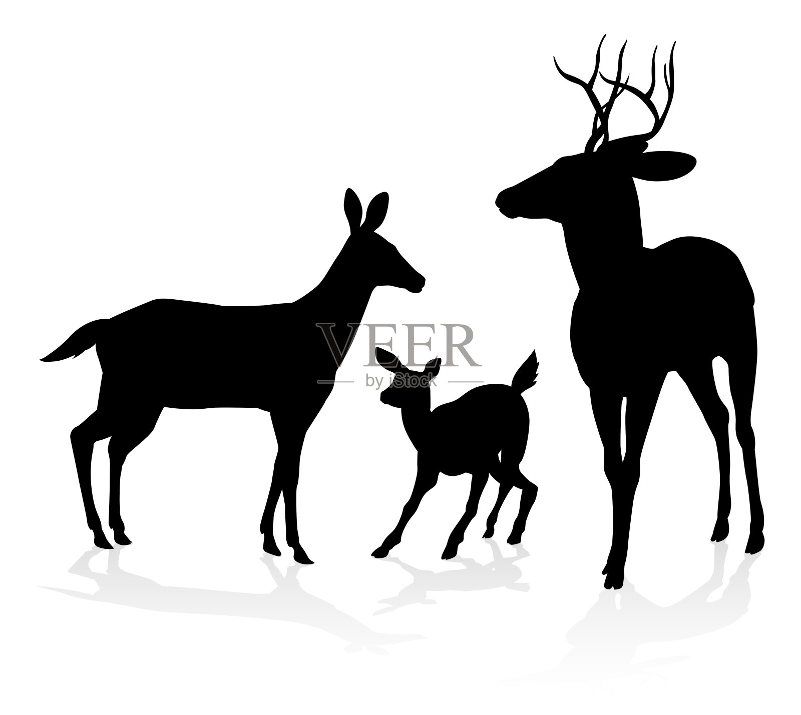 剪影鹿科插画图片素材