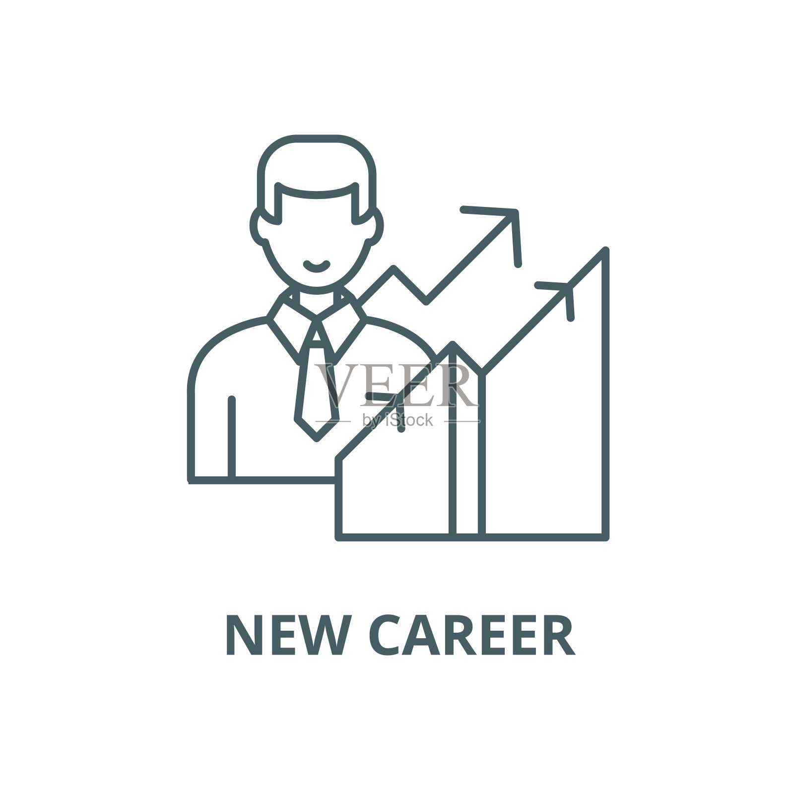 新职业矢量线图标、线概念、轮廓符号、符号插画图片素材