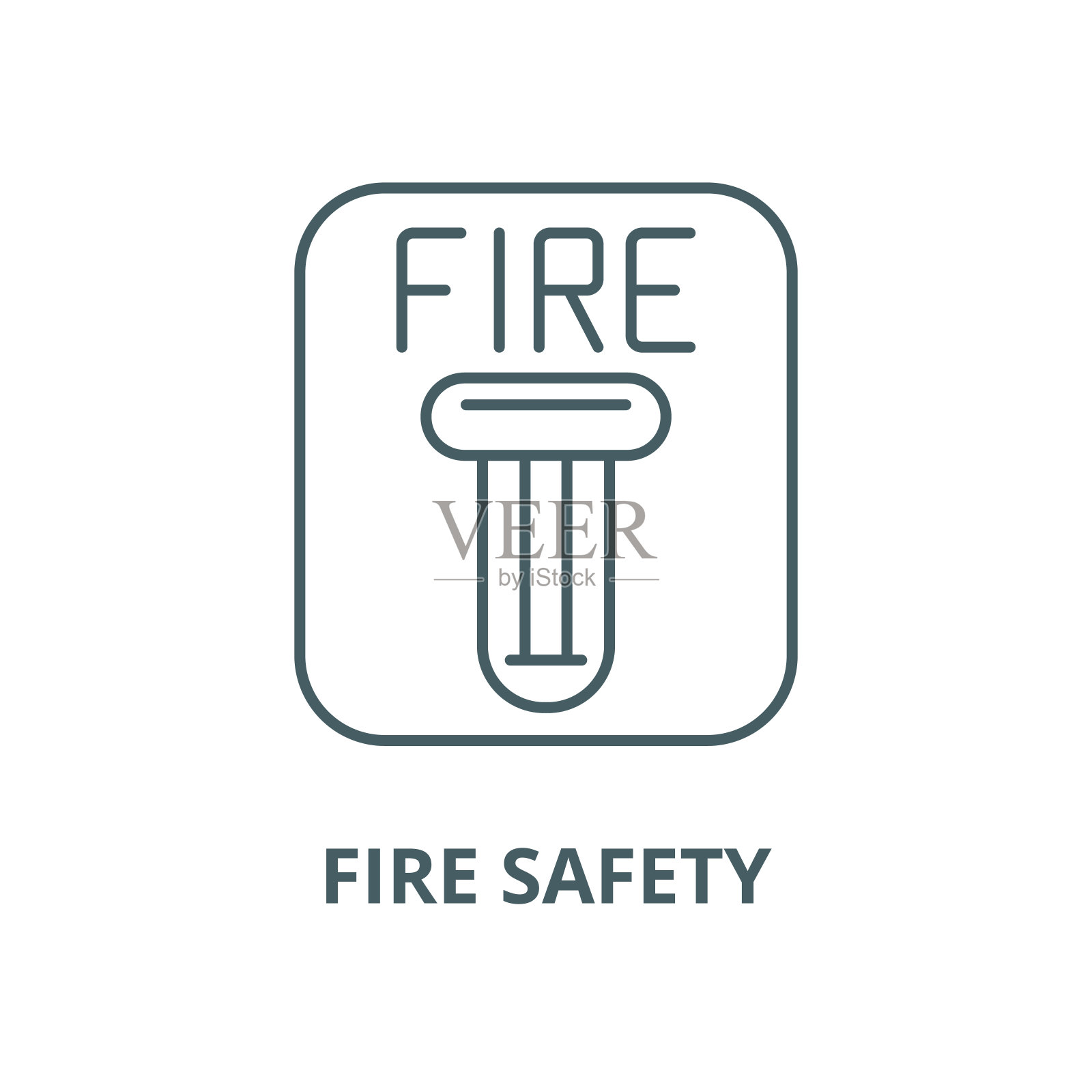 消防安全矢量线图标，线性概念，轮廓符号，符号插画图片素材