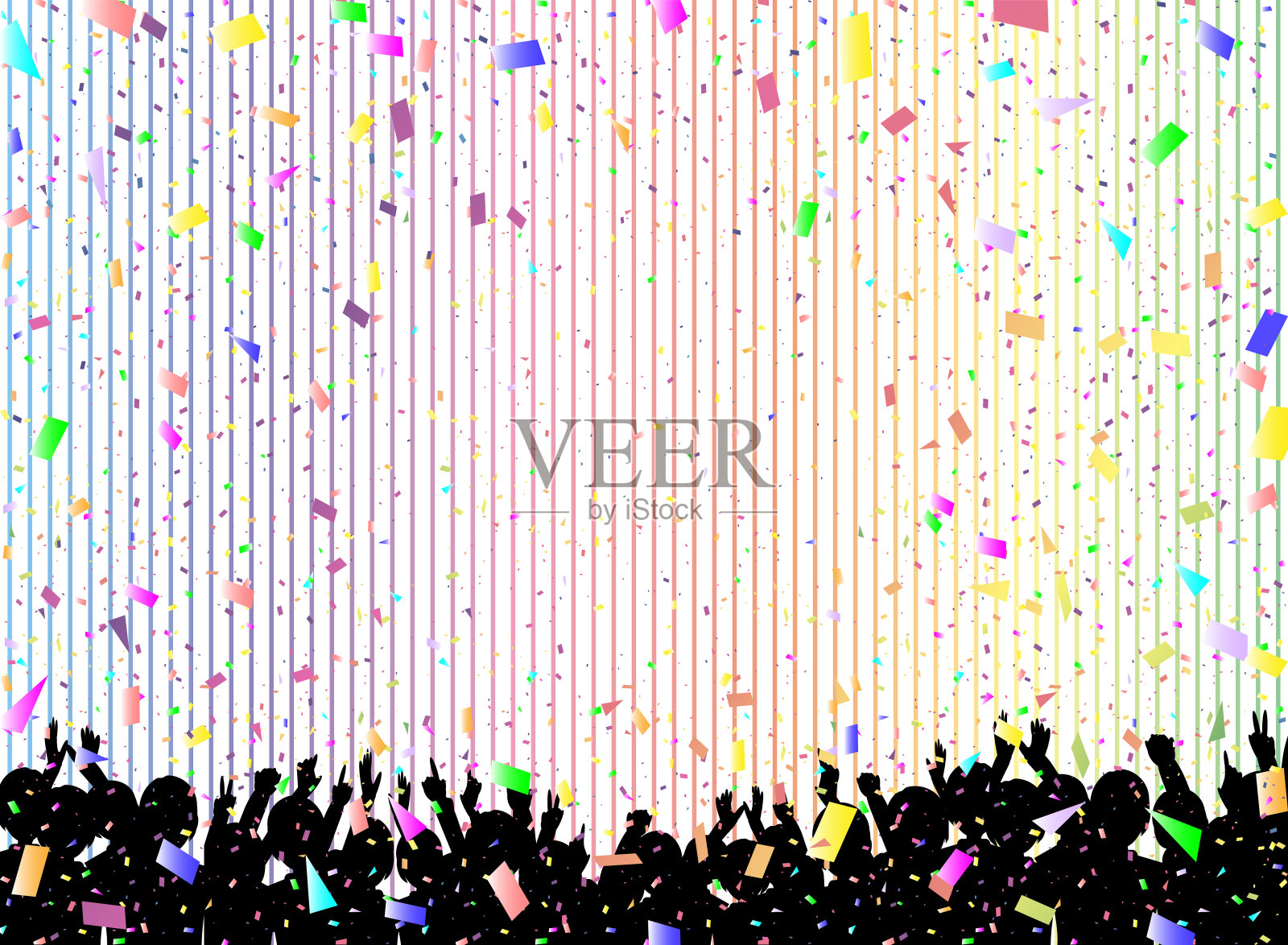 大喊大叫的人群插画图片素材