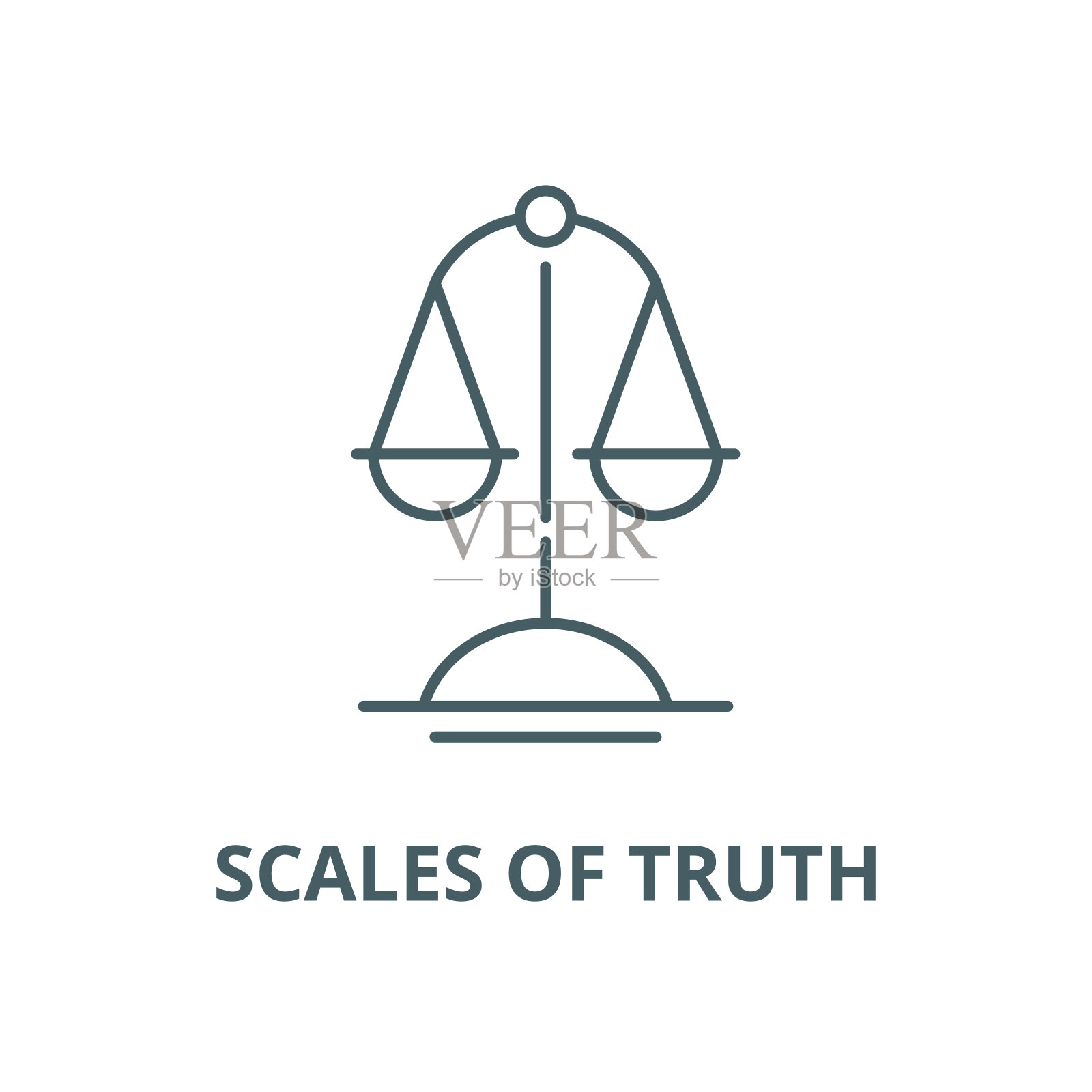 真理向量的比例线图标，线性概念，轮廓符号，符号图标素材