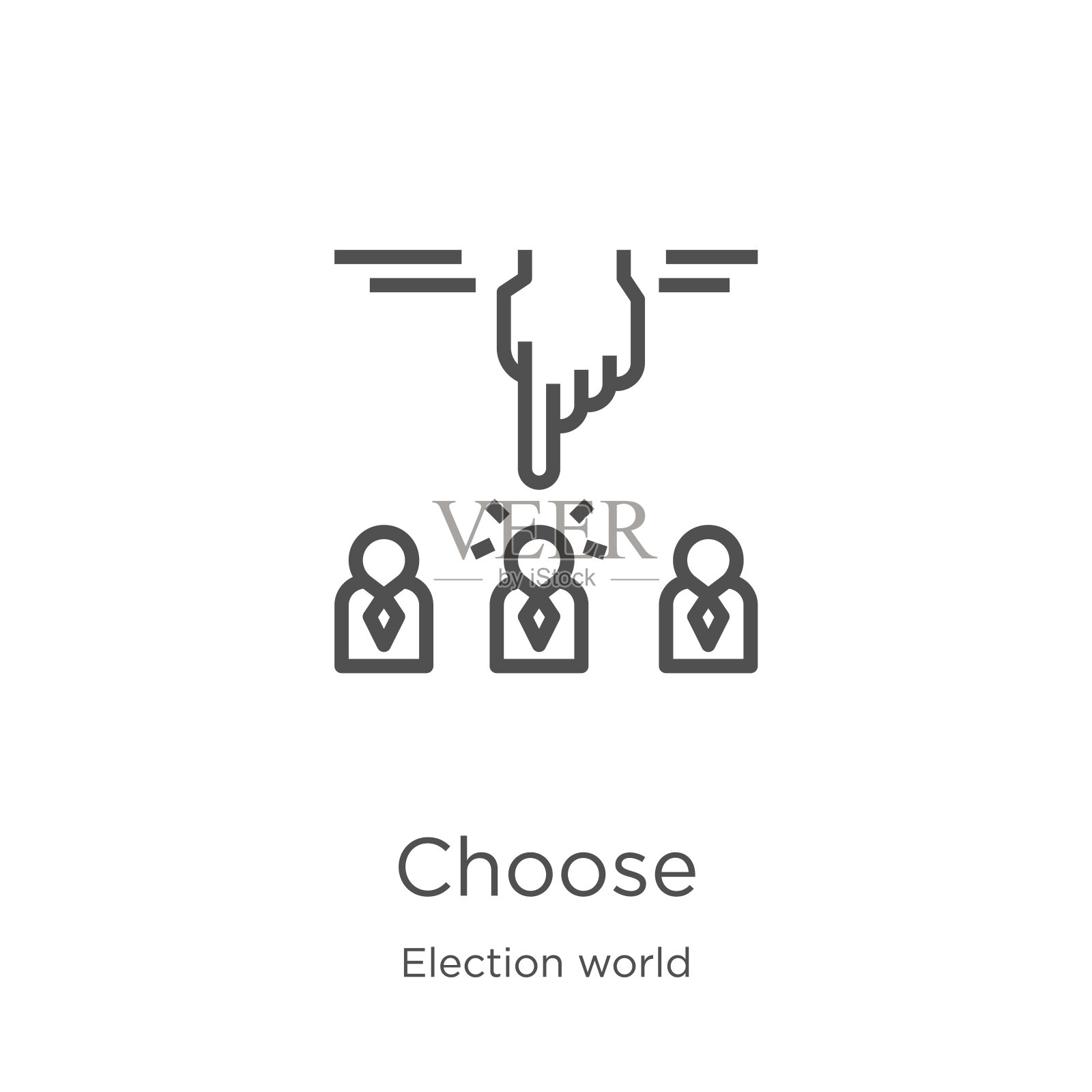 选择图标矢量从选举世界集合。细线选择轮廓图标矢量插图。轮廓，细线选择图标的网站设计和移动，应用程序开发插画图片素材